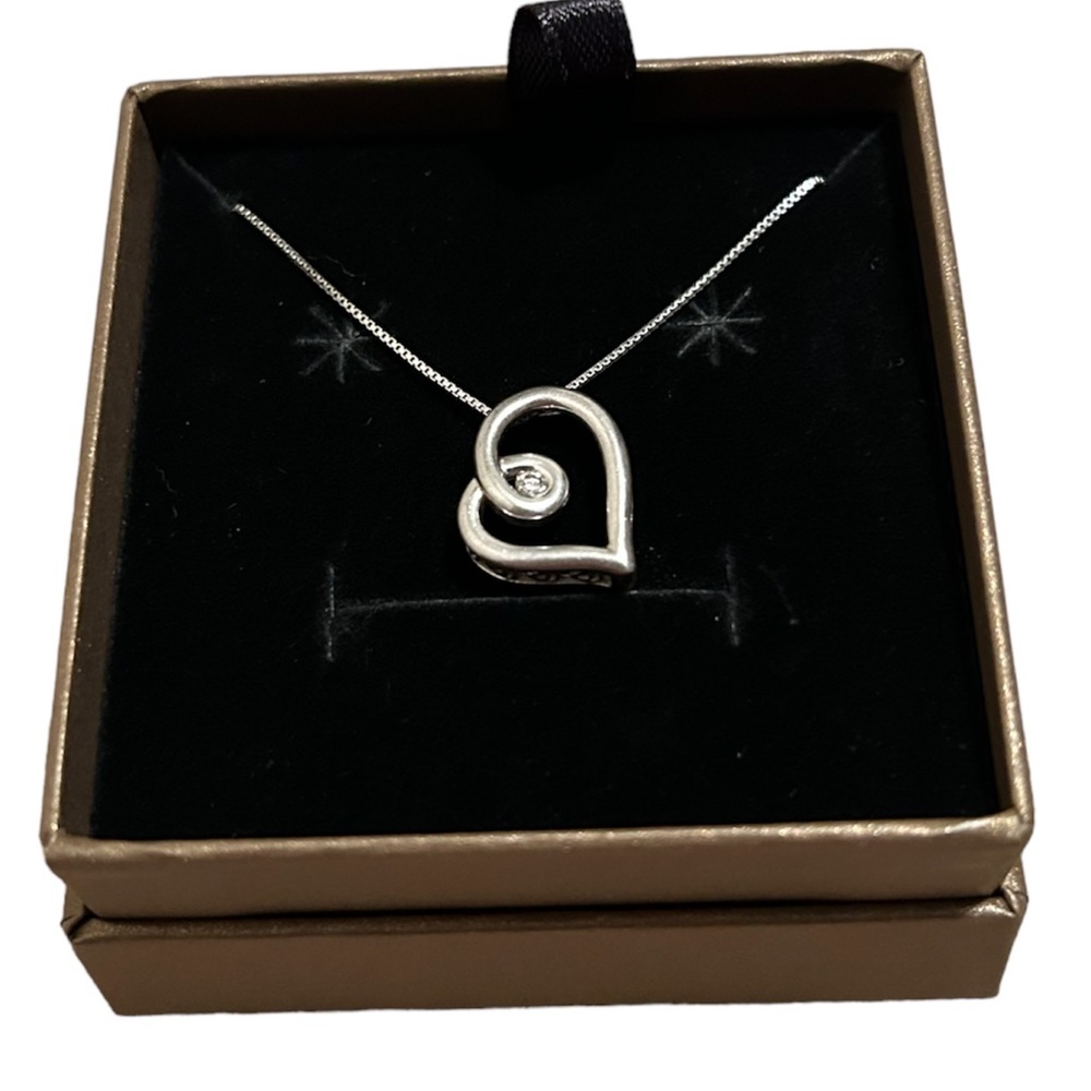 Diamond Heart Necklace (.925 Sterling)
